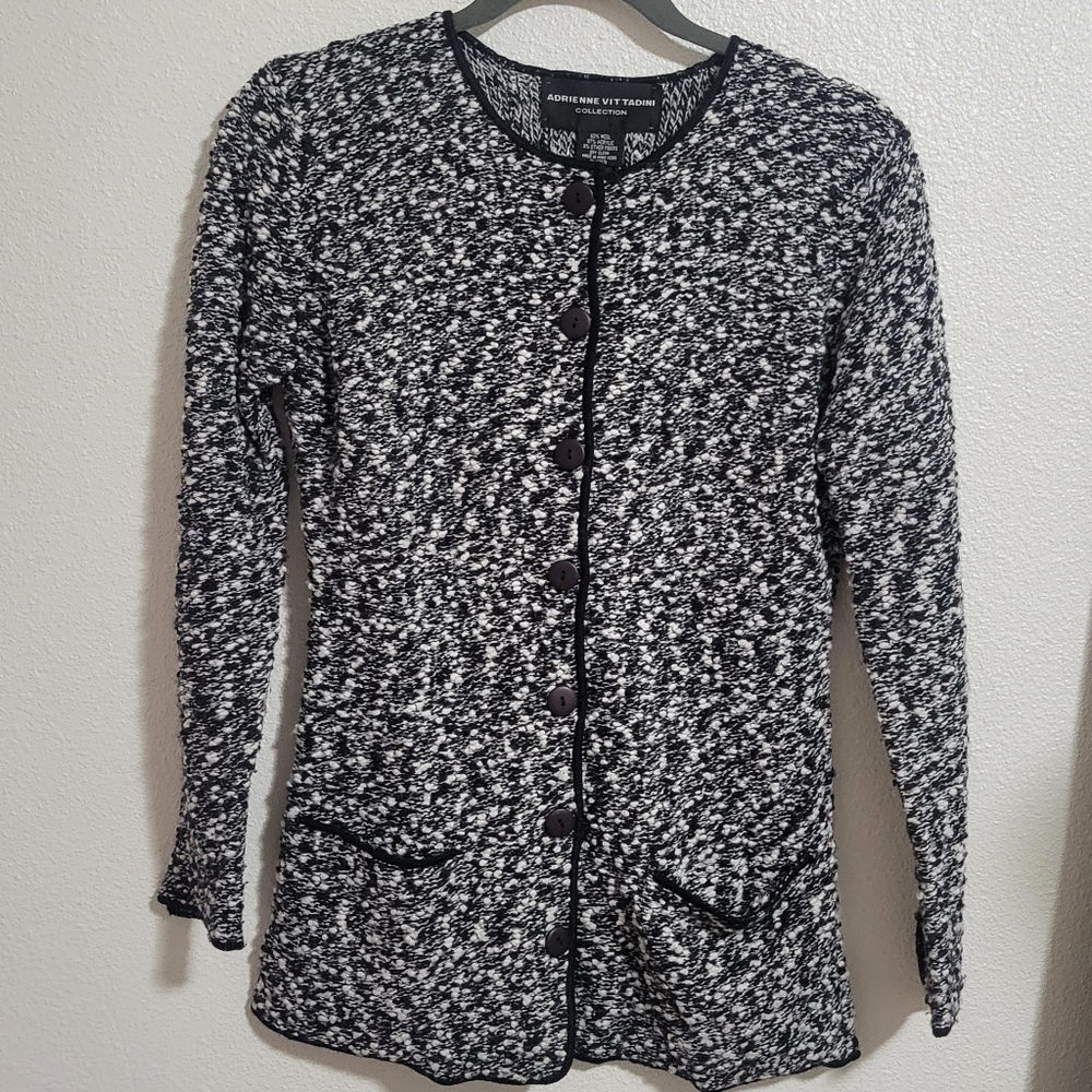 Adrienne Vittadini bobble knit sweater size small wool blend